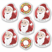 Kerstkerstman cartoon Sticker (Voorkant)