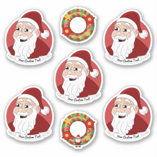 Kerstkerstman cartoon Sticker (Voorkant)