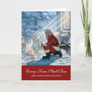 Kerstkerstman en Baby Jesus Holiday Card Feestdagen Kaart
