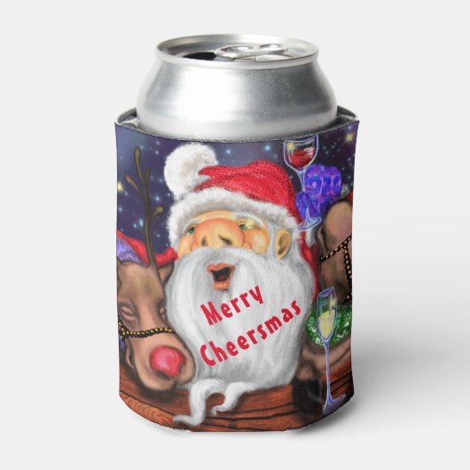 Kerstkerstman en Koelbox-cadeau Blikjeskoeler (Blikje Voorkant)