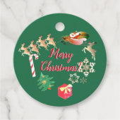 Kerstkerstman en rendier bedankjes labels (Voorkant)