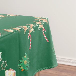 Kerstkerstman en rendier tafelkleed