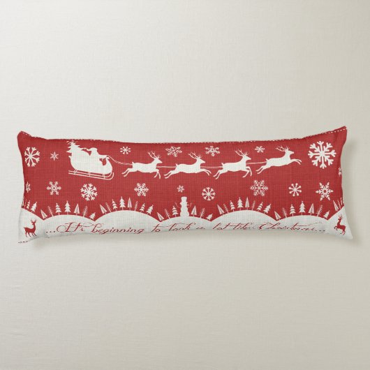 Kerstkerstman en rendierlijk kerstman lichaamskussen (Achterkant)