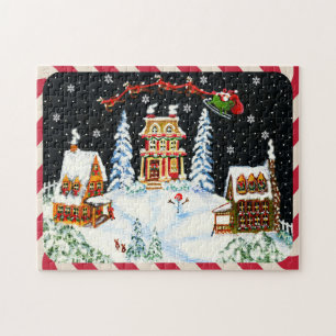 Kerstkerstman en rendierpuzzel "Ho, Ho, Ho" Legpuzzel