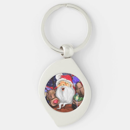 Kerstkerstman en Sleutelhanger-cadeau Sleutelhanger (Voorkant)