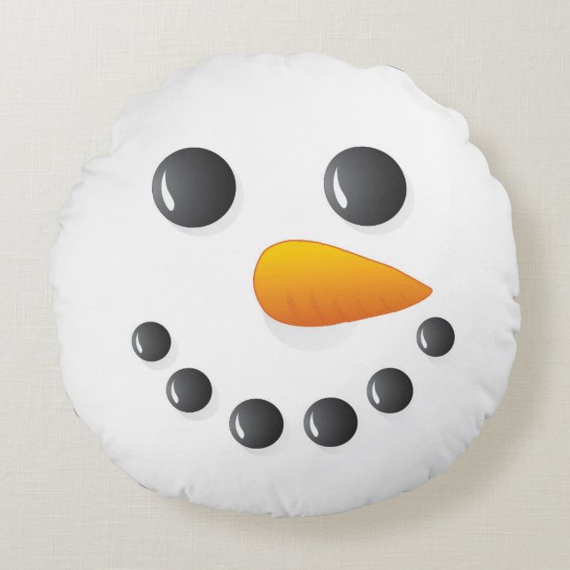 Kerstkerstman en Snowman met twee zijden Rond Kussen (Voorkant)
