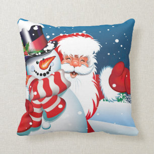 Kerstkerstman en Snowman Pillow Kussen