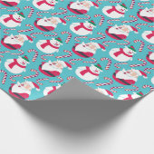 Kerstkerstman en Teddy Bear met snoepriet Cadeaupapier (Hoek)