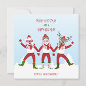 Kerstkerstman en vrienden feestdag Kaart (Voorkant)