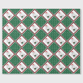 Kerstkerstman: Eskimo Dog HO HO Cute Cadeaupapier (Vlak)