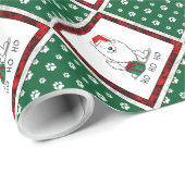 Kerstkerstman: Eskimo Dog HO HO Cute Cadeaupapier (Rol Hoek)