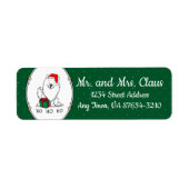 Kerstkerstman: Eskimo Dog HO HO Cute Etiket (Voorkant)