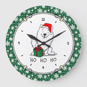 Kerstkerstman: Eskimo Dog HO HO Cute Grote Klok