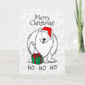 Kerstkerstman: Eskimo Dog HO HO Cute Kaart (Voorkant)