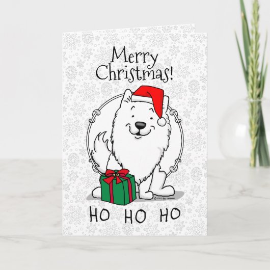 Kerstkerstman: Eskimo Dog HO HO Cute Kaart (Voorkant)