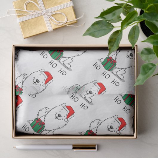 Kerstkerstman: Eskimo Dog HO HO Cute Tissuepapier (Geschenk)