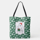 Kerstkerstman: Eskimo Dog HO HO Cute Tote Bag (Achterkant)