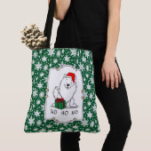 Kerstkerstman: Eskimo Dog HO HO Cute Tote Bag (Dichtbij)