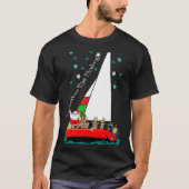 Kerstkerstman in de zeilboot t-shirt (Voorkant)