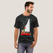 Kerstkerstman in de zeilboot t-shirt (Voorkant volledig)