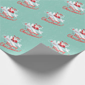 Kerstkerstman in  stijl cadeaupapier (Hoek)