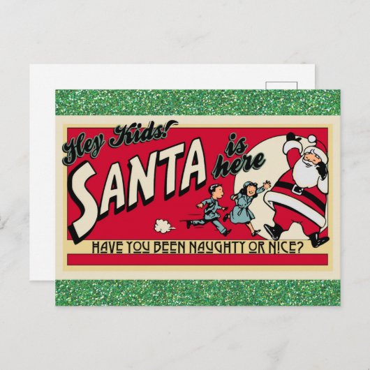 Kerstkerstman,  kerstman, onbeschoft of mooi briefkaart (Voorkant / Achterkant)