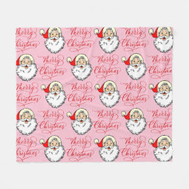 Kerstkerstman  kerstman roze fleece Blanket