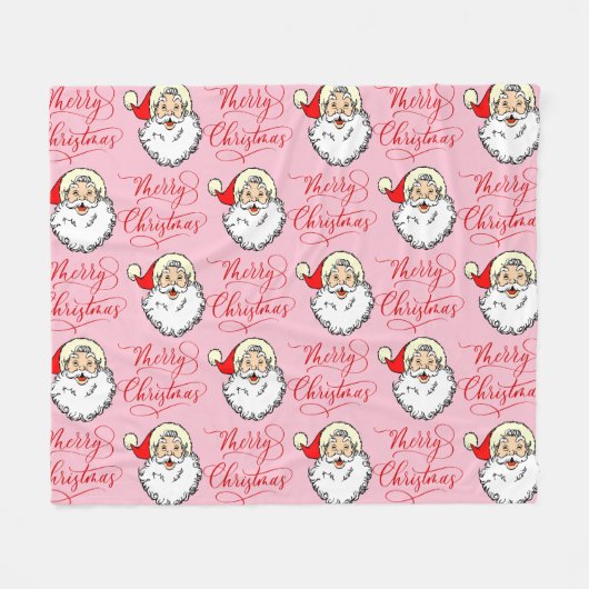 Kerstkerstman kerstman roze fleece Blanket (Voorkant (Horizontaal))