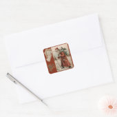 Kerstkerstman kerstman, vader engel-partij vierkante sticker (Envelop)