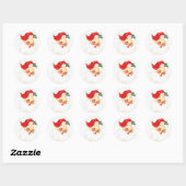 Kerstkerstman  Klassic Jolly Santa Ronde Sticker (Vel)