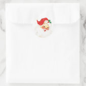 Kerstkerstman  Klassic Jolly Santa Ronde Sticker (Tas)