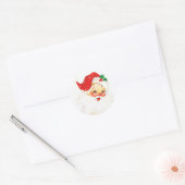 Kerstkerstman  Klassic Jolly Santa Ronde Sticker (Envelop)