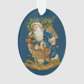  kerstkerstman - Klassiek blauw kerstfeest - Aange Ornament (voorkant)