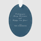  kerstkerstman - Klassiek blauw kerstfeest - Aange Ornament (achterkant)