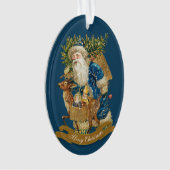  kerstkerstman - Klassiek blauw kerstfeest - Aange Ornament (voorkant)
