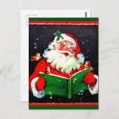 kerstkerstman met kerstmanden briefkaart (Voorkant / Achterkant)