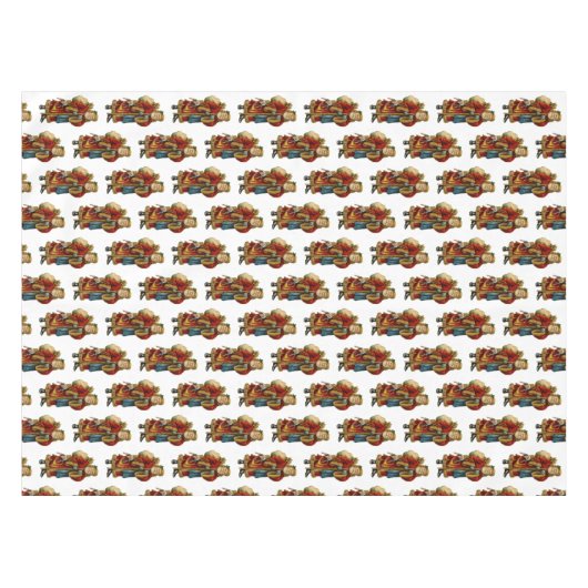  kerstkerstman met ouderdoms kerstfeest tafelkleed (Voorkant (Horizontaal))