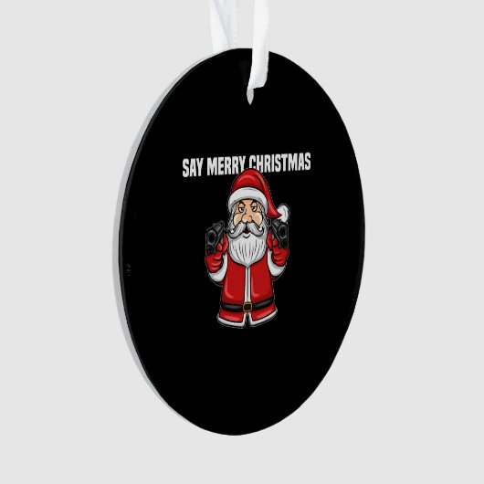 kerstkerstman met Pistolen Ornament (voorkant)