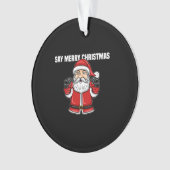 kerstkerstman met Pistolen Ornament (voorkant)