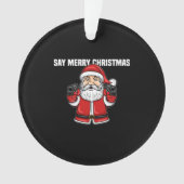 kerstkerstman met Pistolen Ornament (voorkant)
