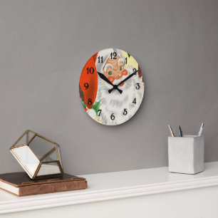  kerstkerstman ronde klok