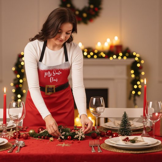 Kerstkerstman Schort mevrouw Claus