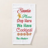 Kerstkerstman Stop hier alsjeblieft met koekjes. Bad Handdoek (Handdoek)