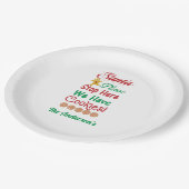 Kerstkerstman Stop hier alsjeblieft met koekjes. Papieren Bordje (Gekanteld)