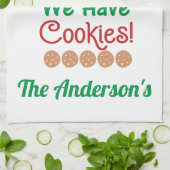 Kerstkerstman Stop hier alsjeblieft met koekjes. Theedoek (Gevouwen)