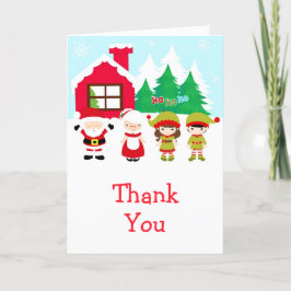 Kerstkerstman, vrouw en ouderen Dank u wel Bedankkaart