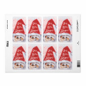 Kerstkerstman waterverf Santa Claus "Joy Love Peac Etiket (Full Sheet)