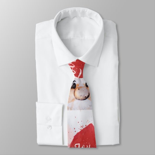 Kerstkerstman waterverf Santa Claus "Joy Love Peac Stropdas (Gebonden)