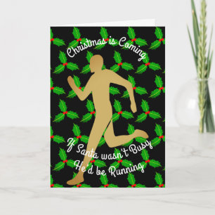 Kerstkerstman zou aan het rennen zijn feestdagen kaart