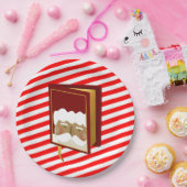 Kerstkerstmanboek rode streep papieren bordje (Feest)